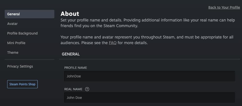 PUBG account settings